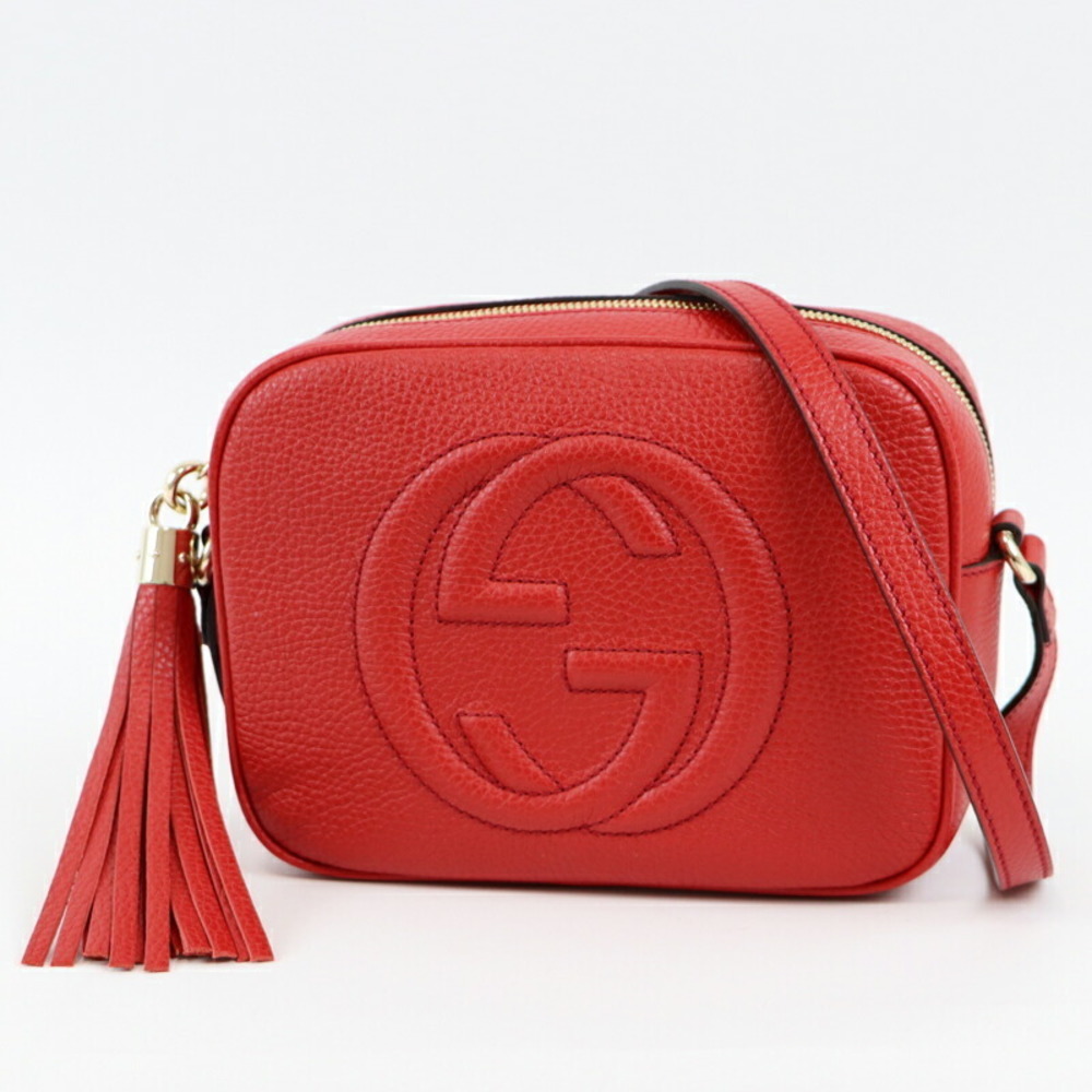 Gucci Soho Leather Small Disco Bag Red